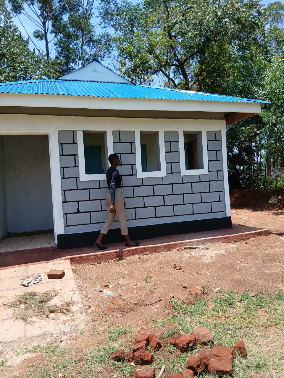 The completed toilet block at Eshisenye Primary School